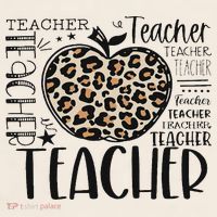 Back To School Teacher Life Apple Leopard Teacher Women Gift Garment-Dyed Women's Muscle Tee thumb 6