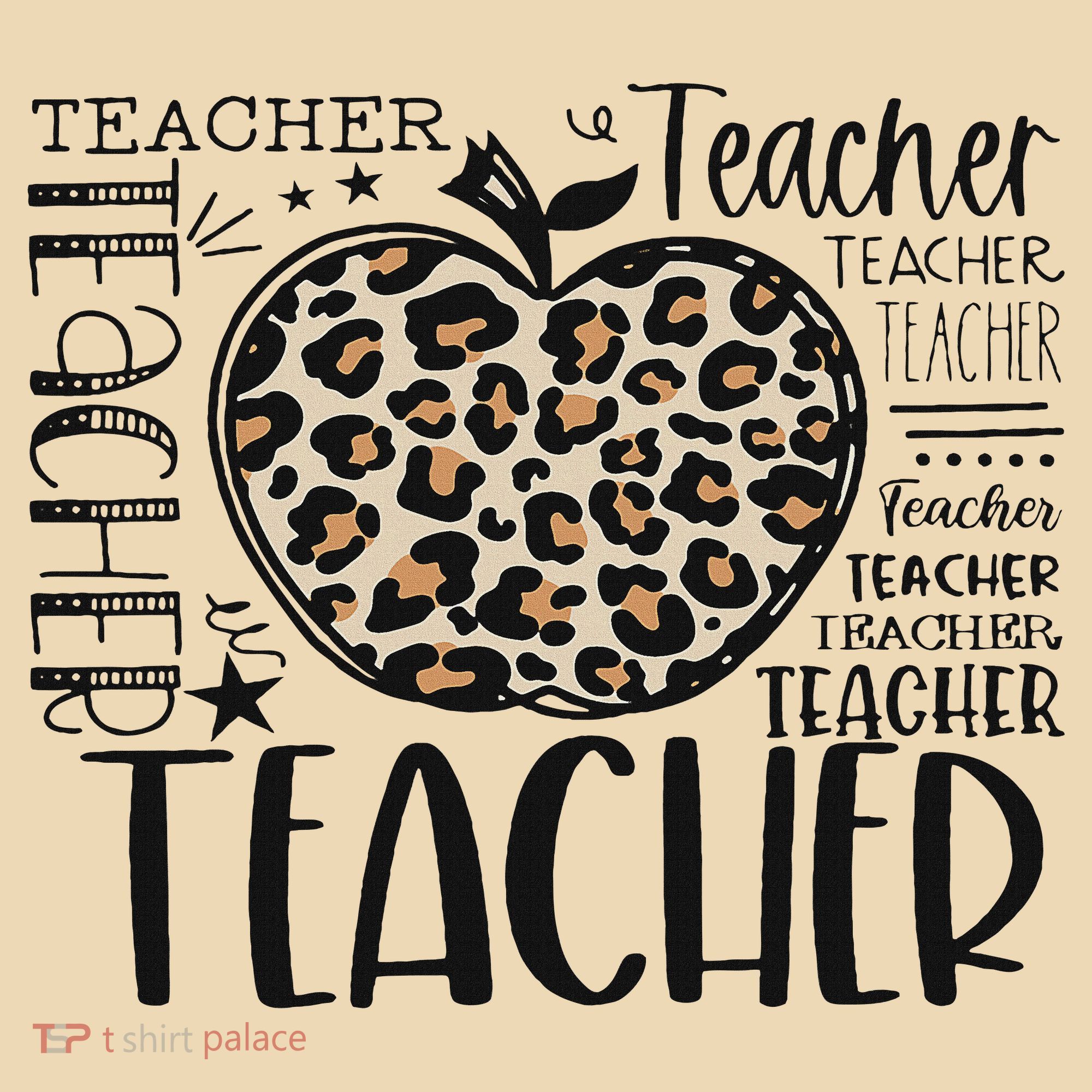 Back To School Teacher Life Apple Leopard Teacher Women Gift Tote Bag