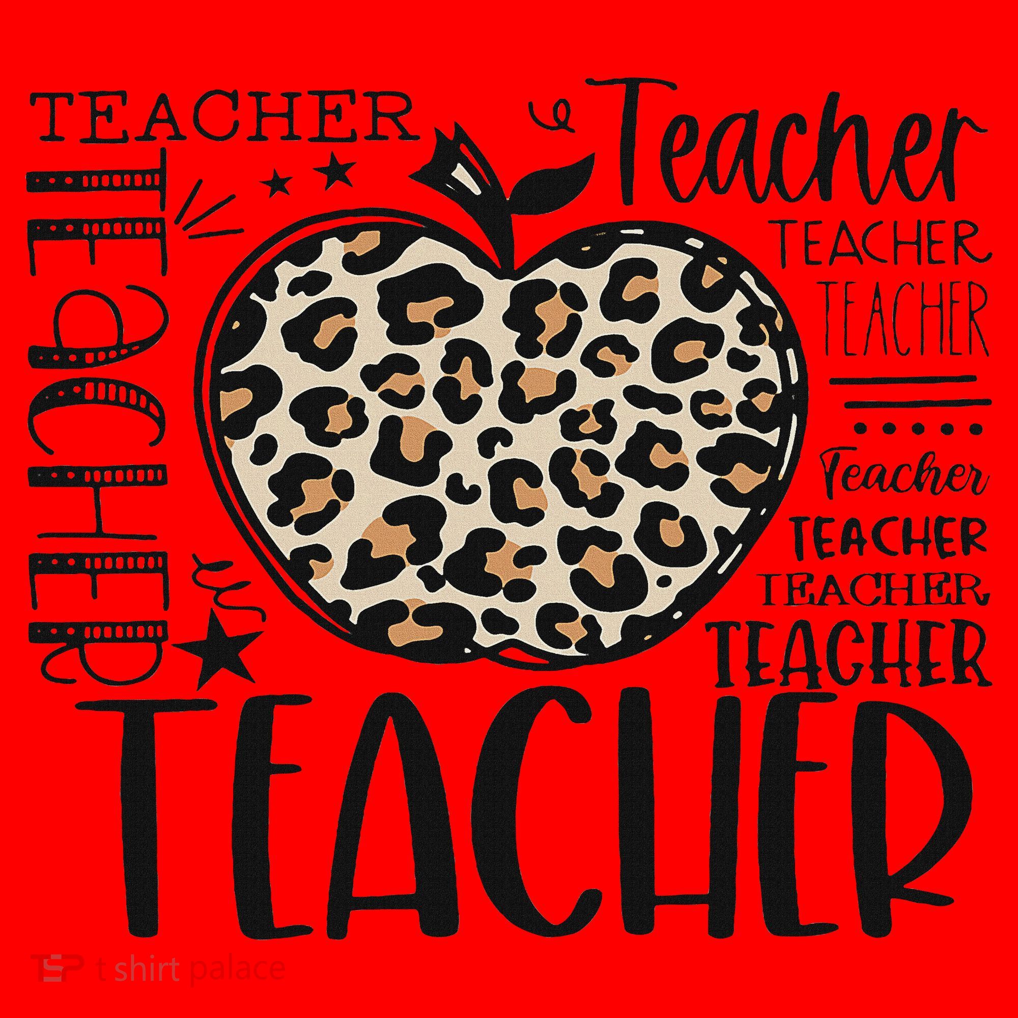 Back To School Teacher Life Apple Leopard Teacher Women Gift Santa Hat