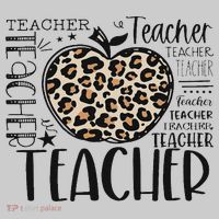 Back To School Teacher Life Apple Leopard Teacher Women Gift Tie-Dye T-Shirt thumb 2