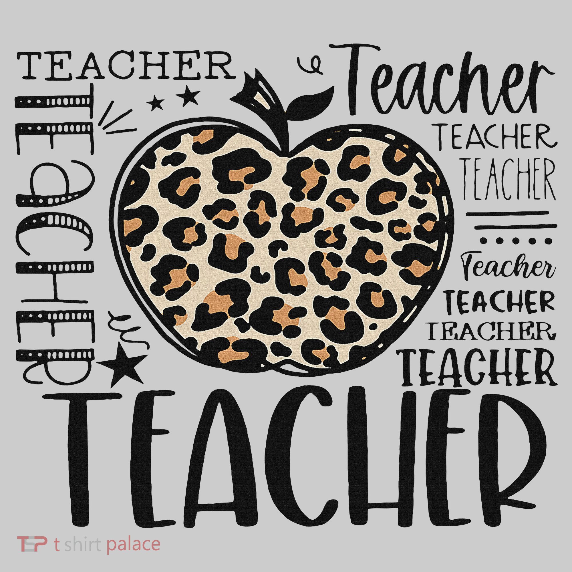 Back To School Teacher Life Apple Leopard Teacher Women Gift Tie-Dye T-Shirt