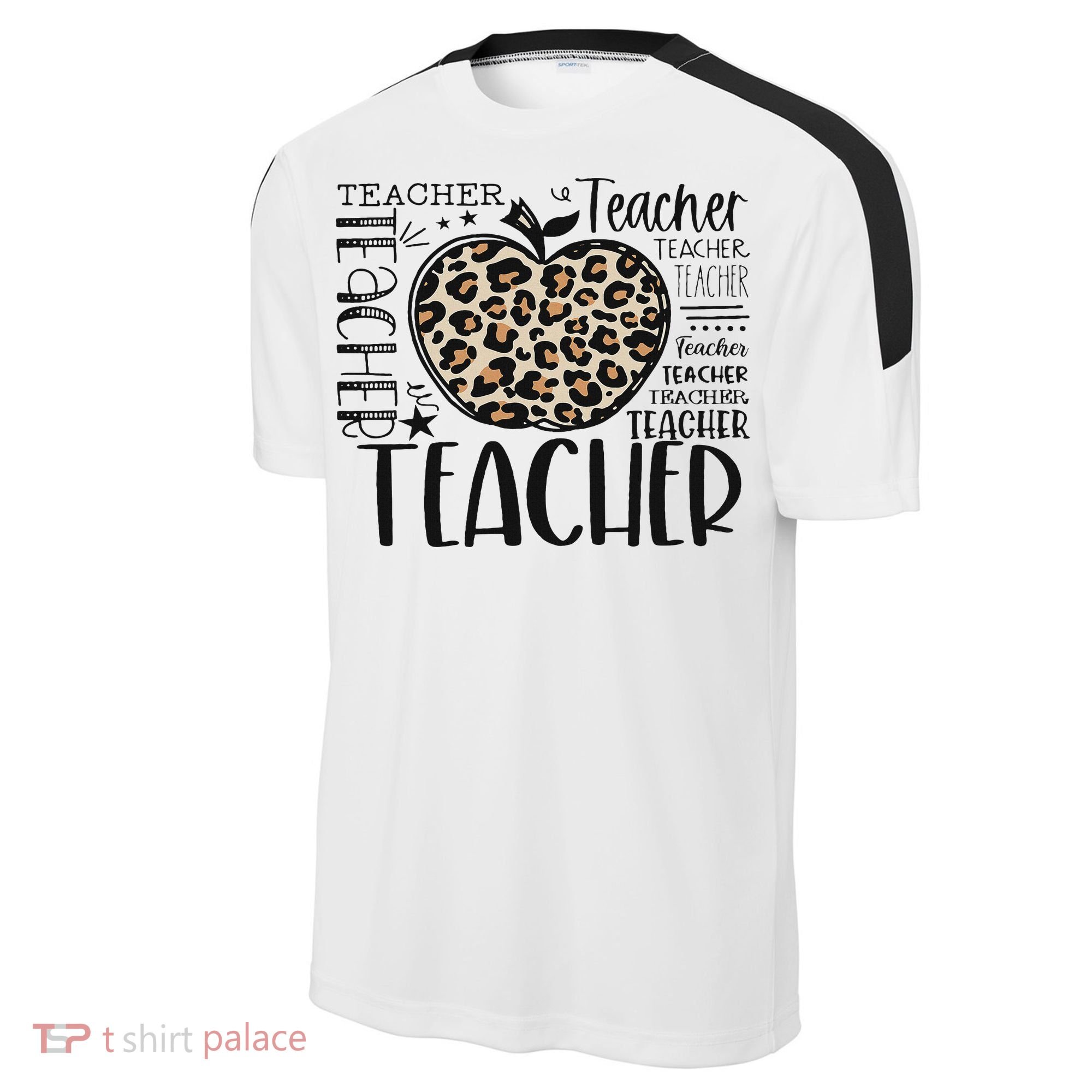 Back To School Teacher Life Apple Leopard Teacher Women Gift Sport-Tek Competitor United Soccer Jersey