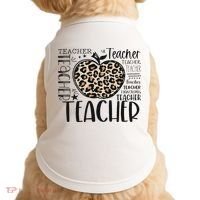 Back To School Teacher Life Apple Leopard Teacher Women Gift Doggie Tank thumb 0