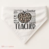 Back To School Teacher Life Apple Leopard Teacher Women Gift USA-Made Doggie Bandana thumb 0