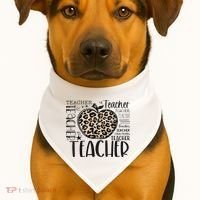 Back To School Teacher Life Apple Leopard Teacher Women Gift USA-Made Doggie Bandana thumb 1