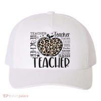 Back To School Teacher Life Apple Leopard Teacher Women Gift Yupoong Adult 5-Panel Trucker Hat thumb 0
