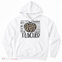 Back To School Teacher Life Apple Leopard Teacher Women Gift Hoodie thumb 0