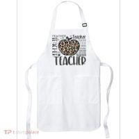 Back To School Teacher Life Apple Leopard Teacher Women Gift Apron thumb 0