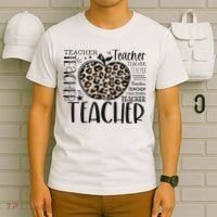 Back To School Teacher Life Apple Leopard Teacher Women Gift T-Shirt thumb 6