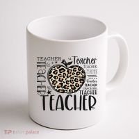 Back To School Teacher Life Apple Leopard Teacher Women Gift Coffee Mug thumb 1