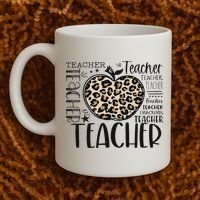 Back To School Teacher Life Apple Leopard Teacher Women Gift Coffee Mug thumb 2