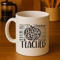 Back To School Teacher Life Apple Leopard Teacher Women Gift Coffee Mug thumb 4