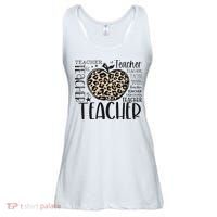 Back To School Teacher Life Apple Leopard Teacher Women Gift Ladies Essential Flowy Tank thumb 0