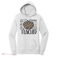 Back To School Teacher Life Apple Leopard Teacher Women Gift Women's Hoodie thumb 0