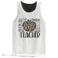 Back To School Teacher Life Apple Leopard Teacher Women Gift Mesh Reversible Basketball Jersey Tank thumb 0