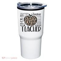 Back To School Teacher Life Apple Leopard Teacher Women Gift Tumbler thumb 0