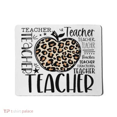 Back To School Teacher Life Apple Leopard Teacher Women Gift Mousepad