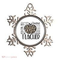 Back To School Teacher Life Apple Leopard Teacher Women Gift Ornament thumb 0