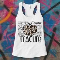 Back To School Teacher Life Apple Leopard Teacher Women Gift Women's Tank Top thumb 3