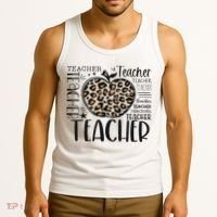 Back To School Teacher Life Apple Leopard Teacher Women Gift Tank Top thumb 3