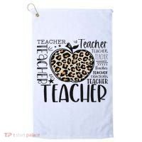 Back To School Teacher Life Apple Leopard Teacher Women Gift Golf Towel thumb 0