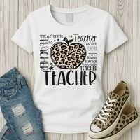 Back To School Teacher Life Apple Leopard Teacher Women Gift Women's T-Shirt thumb 3