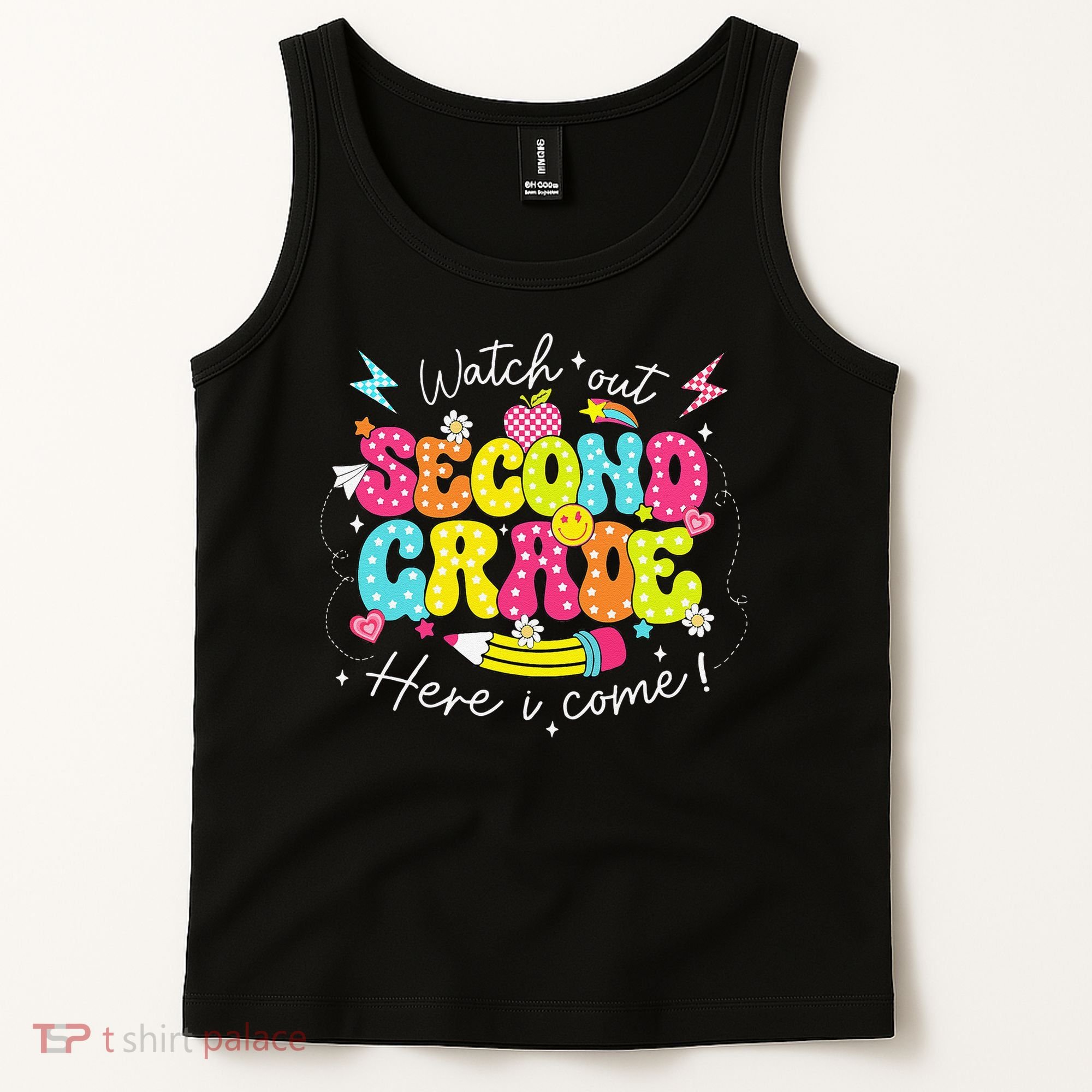 Back To School Watch Out Second Grade Here I Come Pencil Tank Top