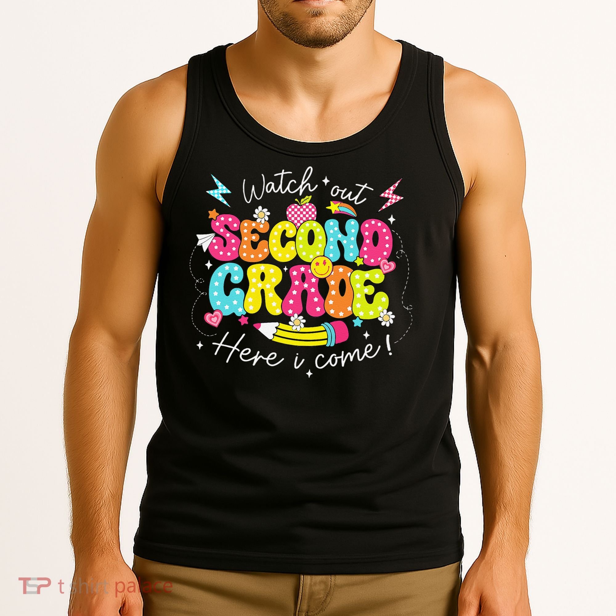 Back To School Watch Out Second Grade Here I Come Pencil Tank Top