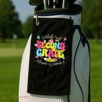 Back To School Watch Out Second Grade Here I Come Pencil Golf Towel thumb 2