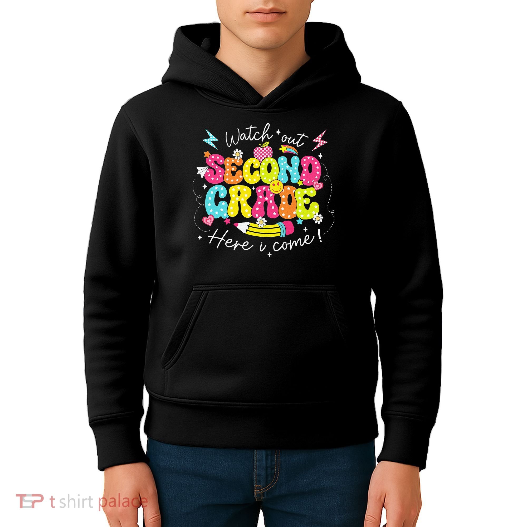 Back To School Watch Out Second Grade Here I Come Pencil Kids Hoodie
