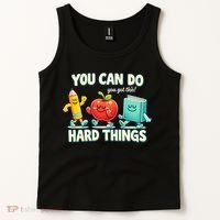 Back To School Gift You Can Do Hard Things Teacher Tank Top thumb 2