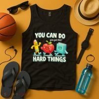 Back To School Gift You Can Do Hard Things Teacher Tank Top thumb 4