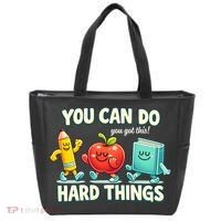 Back To School Gift You Can Do Hard Things Teacher Tote Bag thumb 0