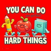 Back To School Gift You Can Do Hard Things Teacher Santa Hat thumb 1