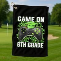 Back To School Game On 6Th Grade Funny Gamer Funny Gift Golf Towel thumb 1