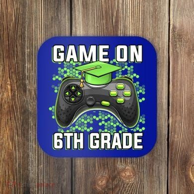 Back To School Game On 6Th Grade Funny Gamer Funny Gift Coaster