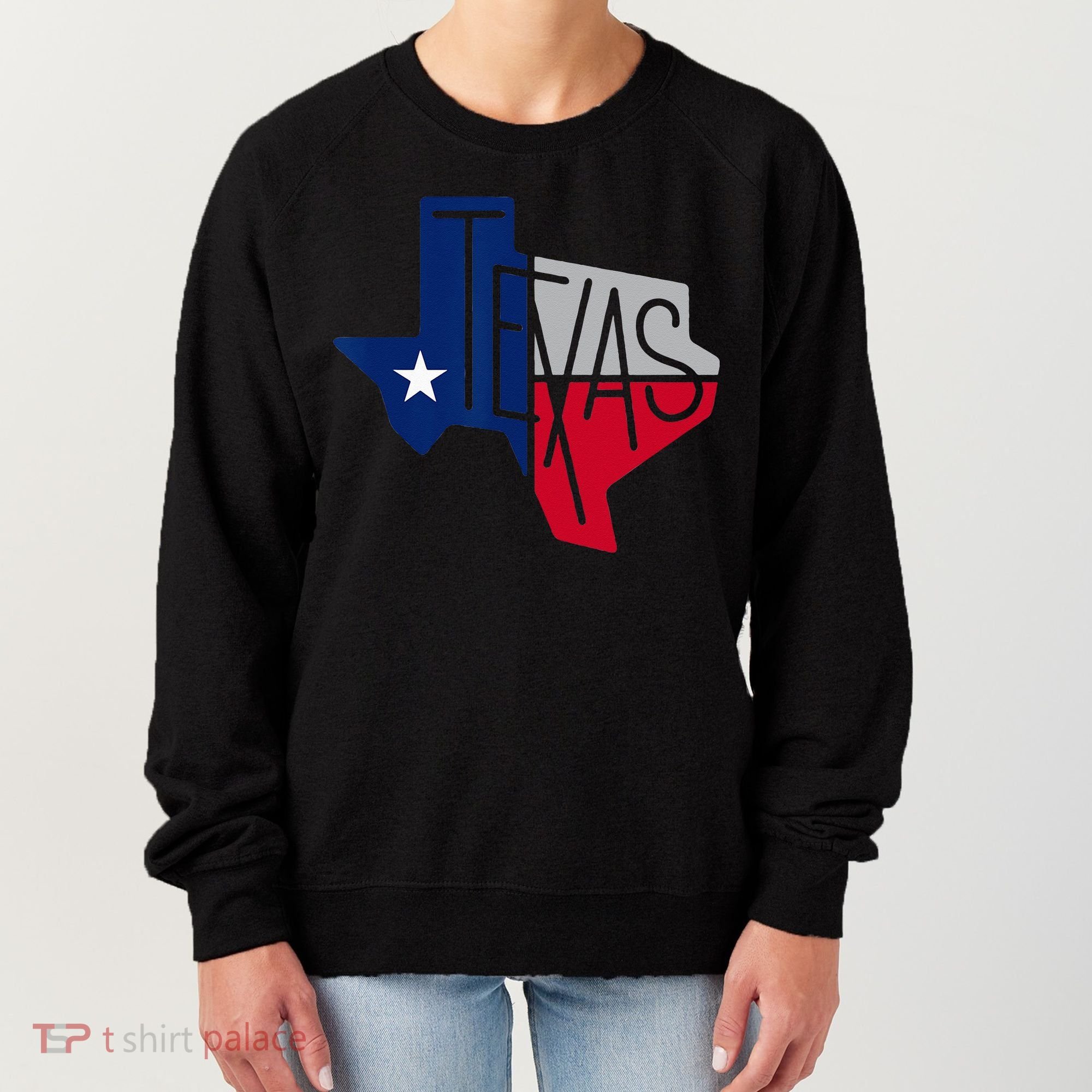 Beautiful Texas State Flag Star Silhouette Women's Sweatshirt