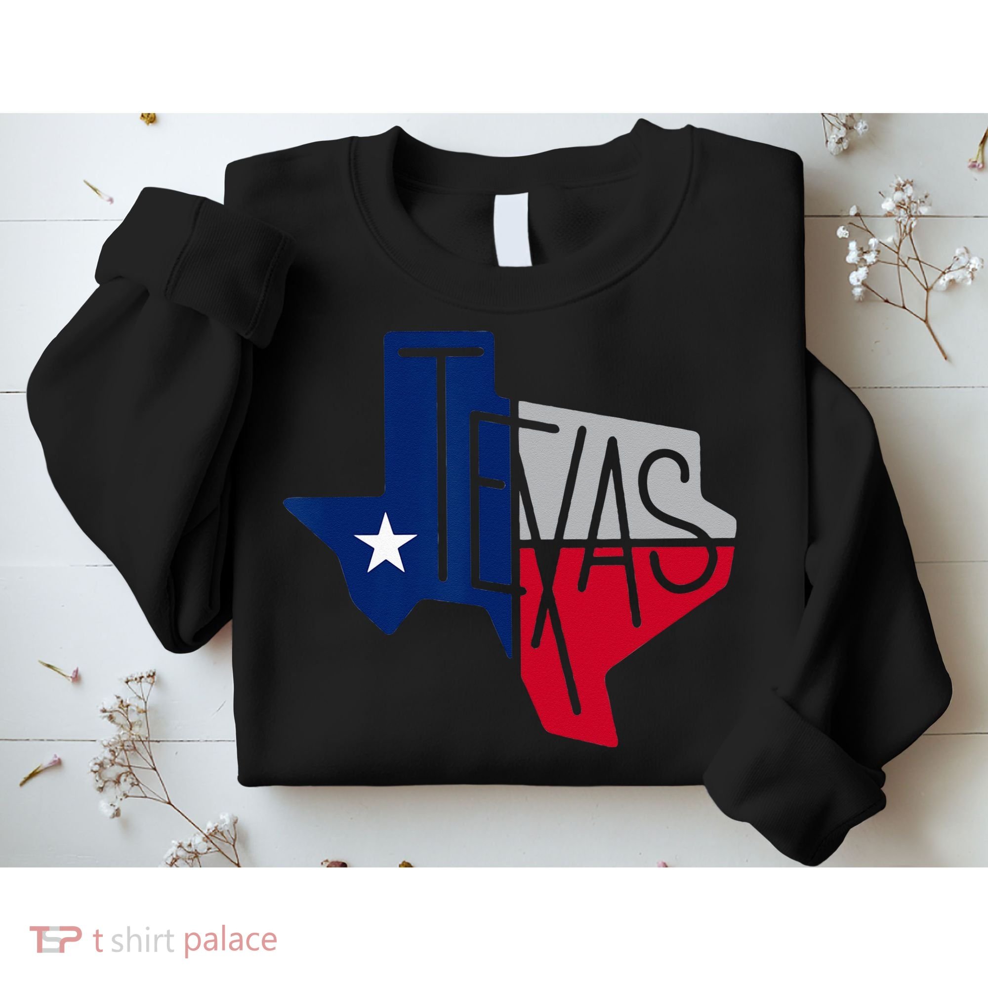 Beautiful Texas State Flag Star Silhouette Sweatshirt