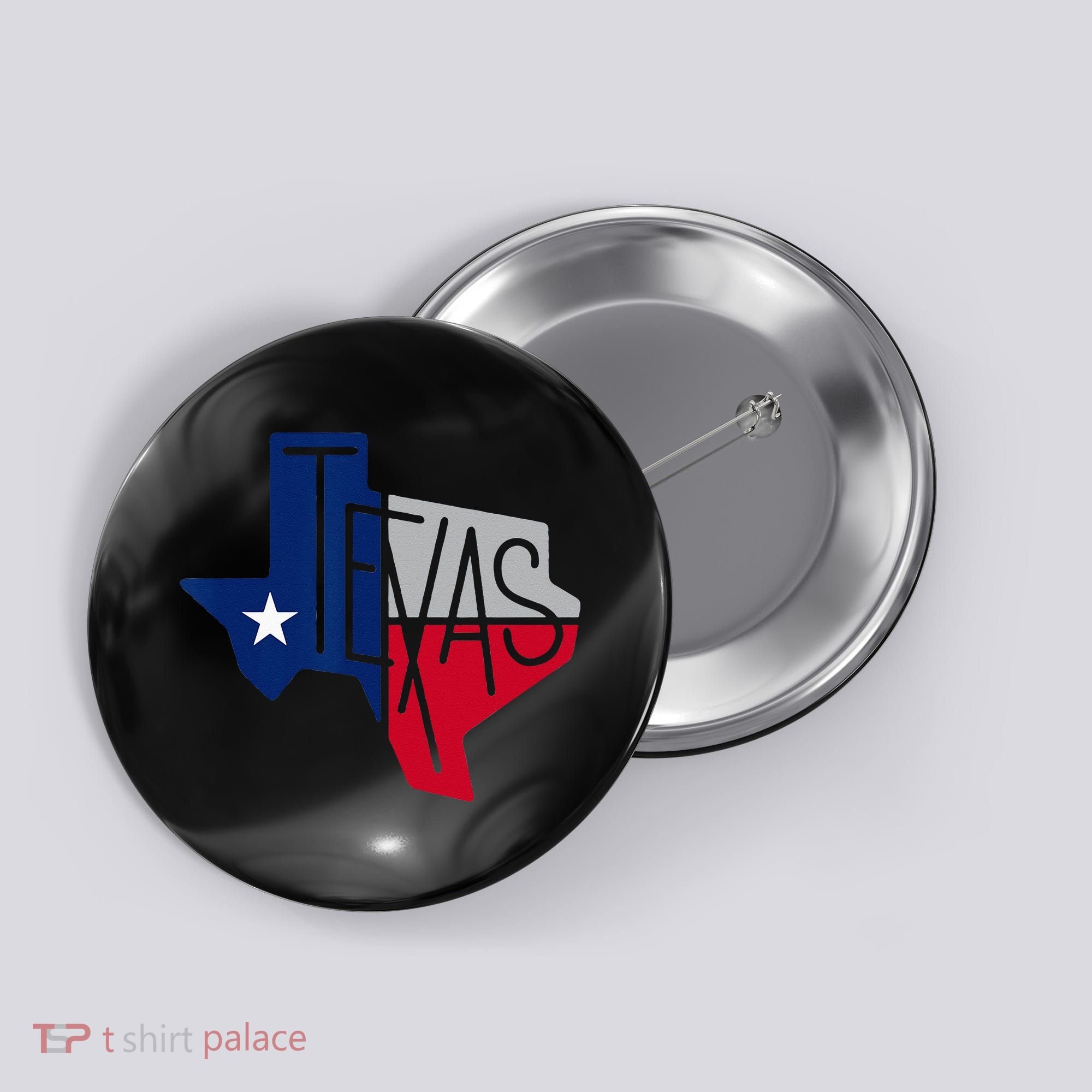 Beautiful Texas State Flag Star Silhouette Button