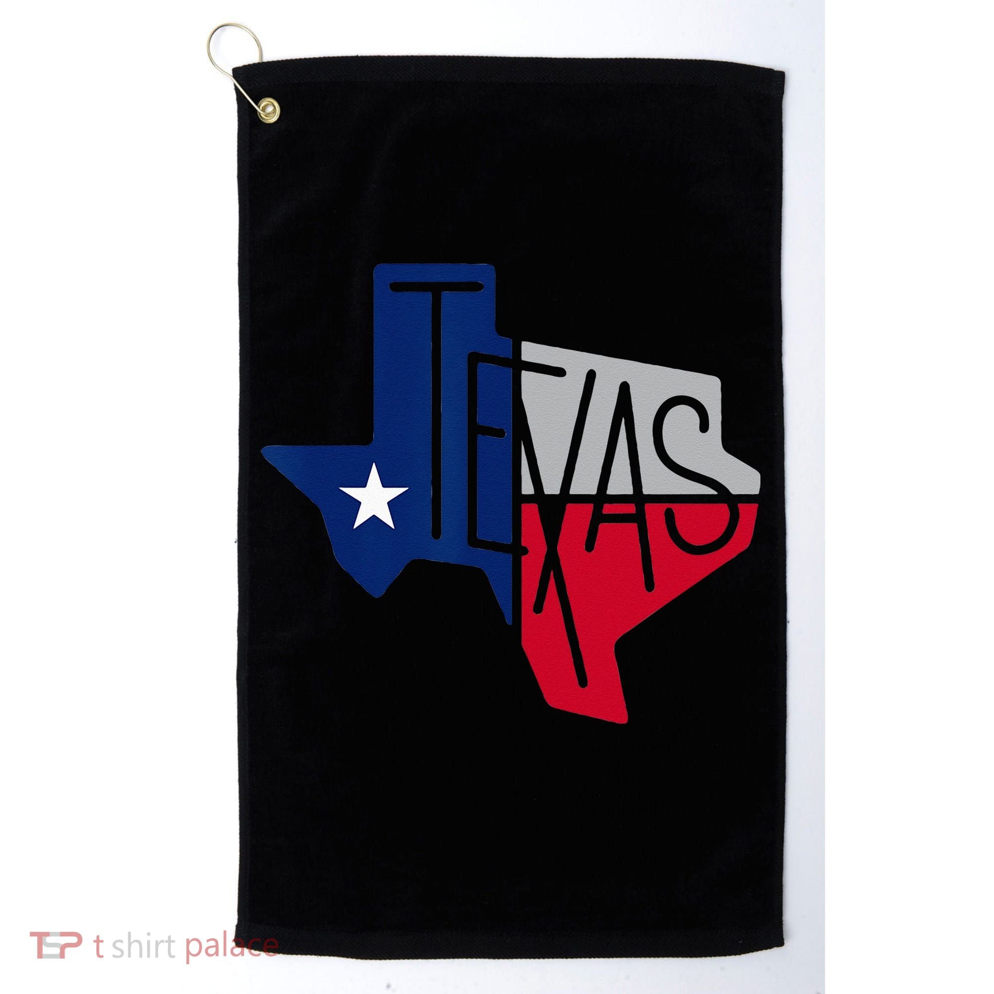 Beautiful Texas State Flag Star Silhouette Golf Towel