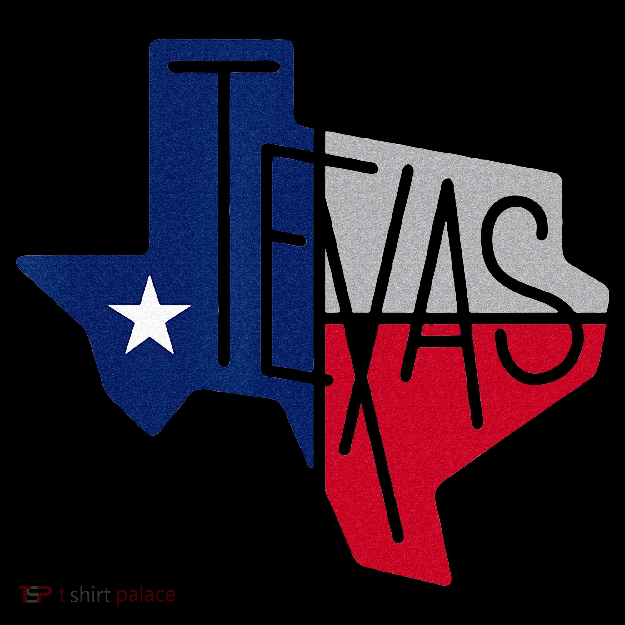 Beautiful Texas State Flag Star Silhouette Women's Long Sleeve Shirt