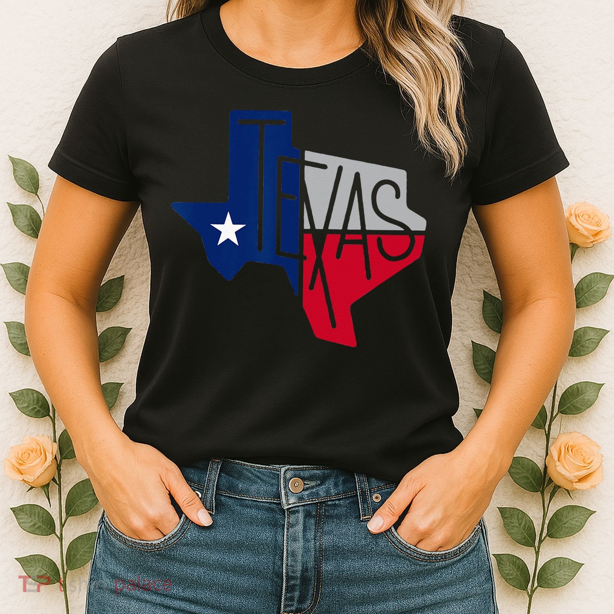 Beautiful Texas State Flag Star Silhouette Women's T-Shirt