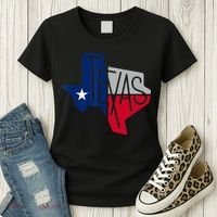 Beautiful Texas State Flag Star Silhouette Women's T-Shirt thumb 3