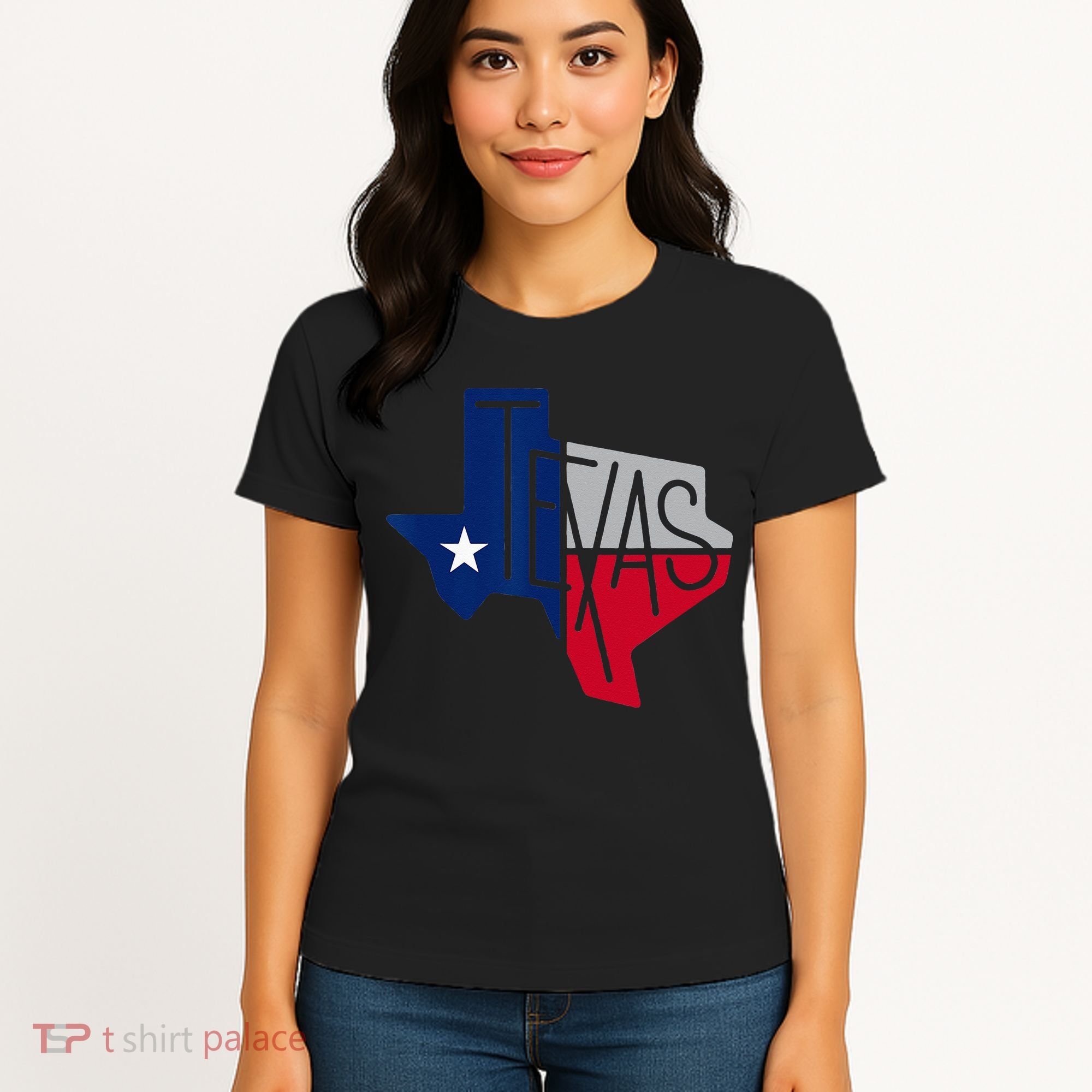 Beautiful Texas State Flag Star Silhouette Women's T-Shirt
