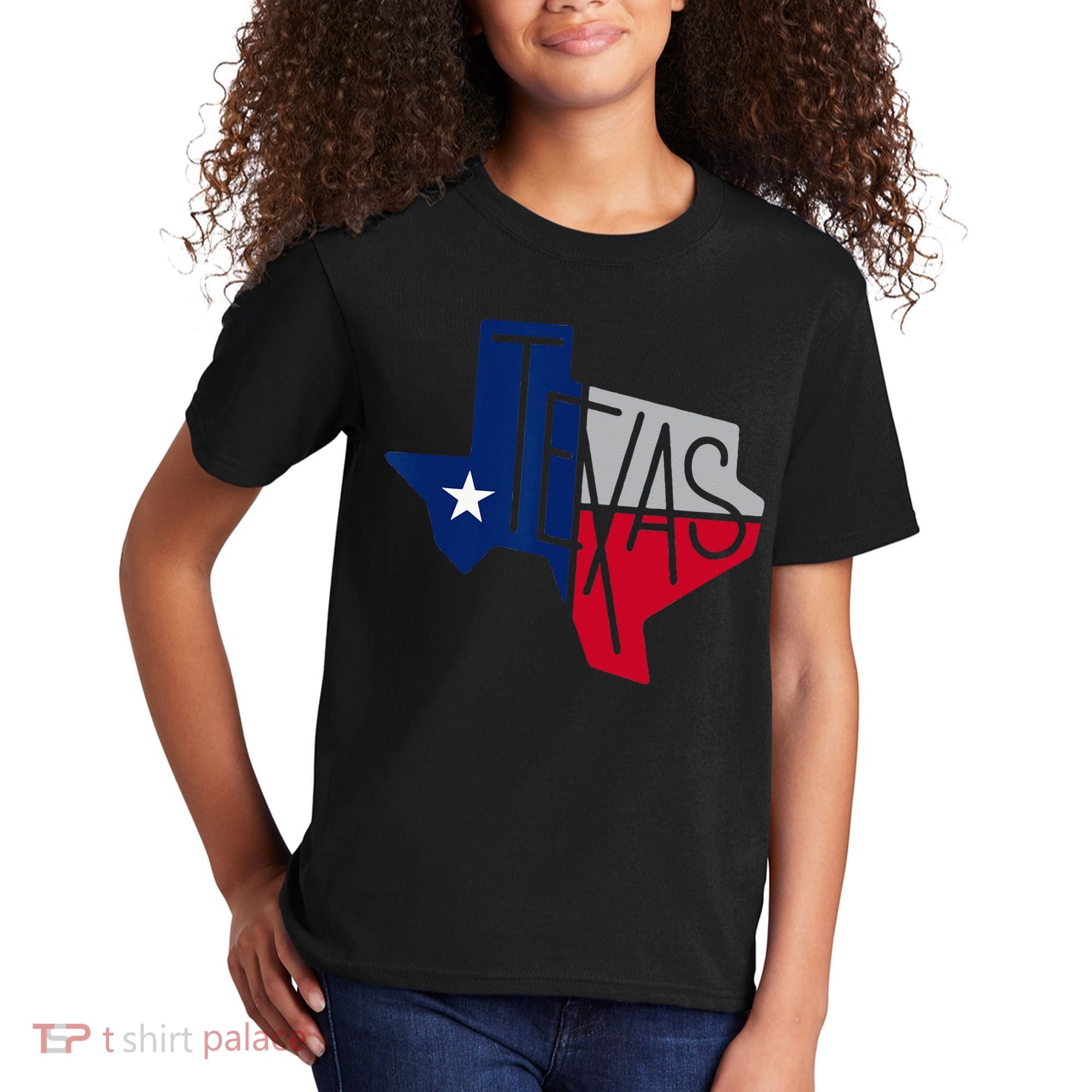 Beautiful Texas State Flag Star Silhouette Kids T-Shirt