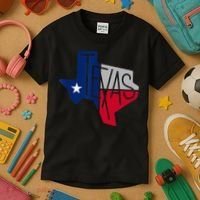 Beautiful Texas State Flag Star Silhouette Kids T-Shirt thumb 3