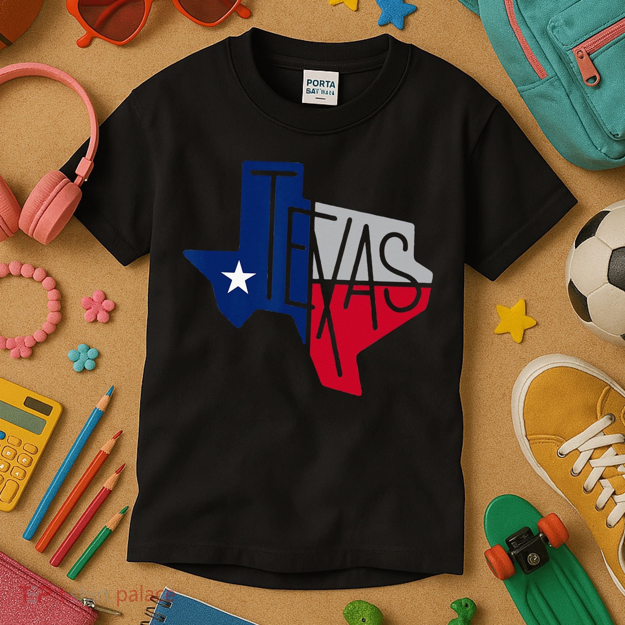 Beautiful Texas State Flag Star Silhouette Kids T-Shirt