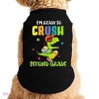 Back To School I'm Ready To Crush Second Grade Dinosaur Doggie Tank thumb 0