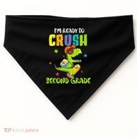 Back To School I'm Ready To Crush Second Grade Dinosaur USA-Made Doggie Bandana thumb 0