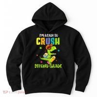 Back To School I'm Ready To Crush Second Grade Dinosaur Hoodie thumb 0